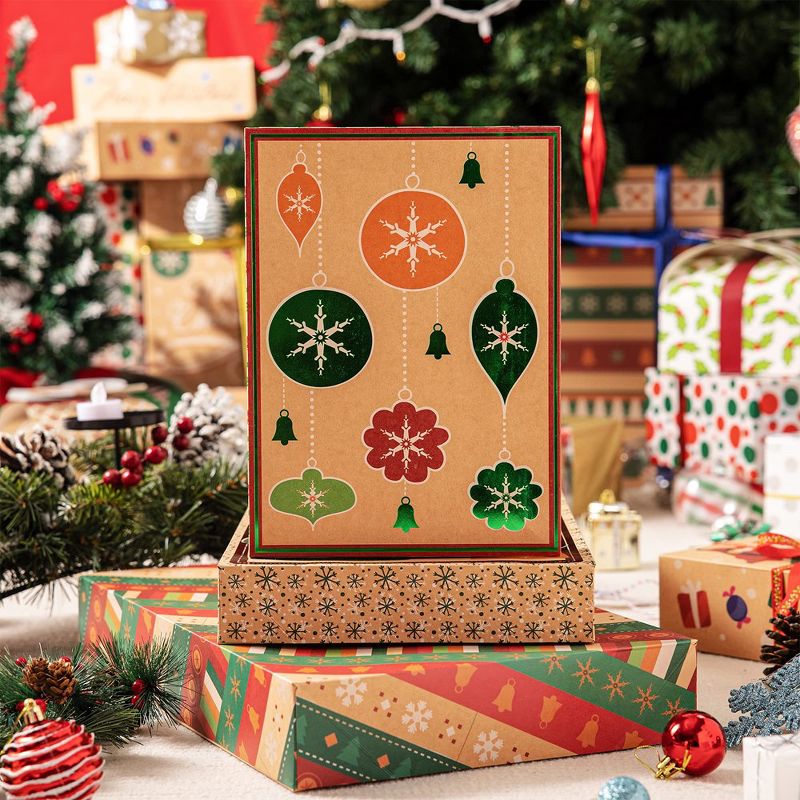 JOYIN 12pcs Christmas Foil Kraft Gift Boxes with 3 Sizes, 1 of 7