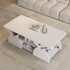 FONTOI Engineered Wood Rounded Corner Rectangular Coffee Table Storage Table with Open Shelves for Reception Room Living Room, White, 52.2"*27.4"*5.7" - 3 of 4
