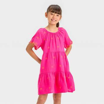 Girls' Flutter Sleeve Woven Dress - Cat & Jack™ Light Yellow : Target