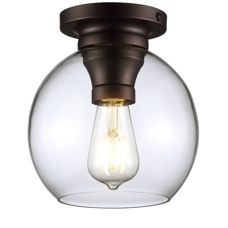 7.75" Metal/Glass Atlas Flush Mount (Includes Energy Efficient Light Bulb) - JONATHAN Y, 1 of 7