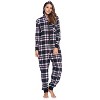 Ashford & Brooks Women's Flannel Hooded One Piece Pajama Union Jumpsuit - 2 of 4