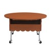 CAVINAS Modern Wooden Side Table Petal Shaped Coffee Table with Rattan Storage Shelf, Night Stand for Living Room, Bedroom - 4 of 4