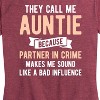 Women's - Instant Message - They Call Me Auntie Short Sleeve Graphic T-Shirt - 2 of 4