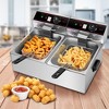 Costway 3400W Electric Countertop Deep Fryer Dual Tank Home Steel - 2 of 4