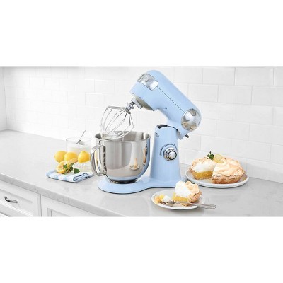 Arctic Blue 5.5 Quart Stainless Steel Bowl Stand Mixer with 12 Speeds