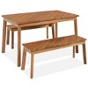 YOOCOZZ 3-Piece Acacia Wood Dining Set - Table & 2 Benches -Natural - 4 of 4
