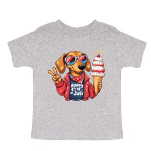 The Juniper Shop Patriotic Dog Ice Cream Toddler Short Sleeve Tee - 1 of 4