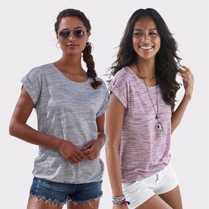 Women's 2 Pk Elastic Hem T-Shirts - LASCANA - 1 of 4