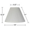 Springcrest 6 1/2" Top x 15" Bottom x 10 1/2" High x 11" Slant Lamp Shade Replacement Medium White Empire Traditional Linen Pleated Spider Harp Finial - 4 of 4