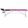 vidaXL 3-Zone Foldable Massage Table Aluminum Black and Pink - 3 of 4