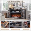 SinCiDo Farmhouse Fireplace TV Stand for 80 Inch TV, 42″ Electric Fireplace Media Cabinet w/ LED lights & drawers & cabinets - 3 of 4