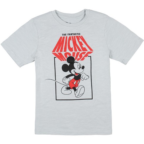 Disney Boy's The Fantastic Mickey Mouse Character Graphic T-Shirt, X-Large  14/16 Silver