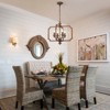 LLHZSY Farmhouse 4-Light Wood Drum Chandelier for Dining Room Ceiling Pendants-Antique Wood - W20 1/10" x H22 4/5" - 2 of 4