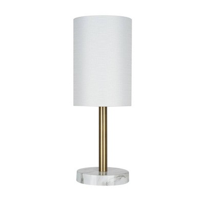 14" Marble Mini Accent Table Lamp (Includes LED Light Bulb) Gold - Cresswell Lighting