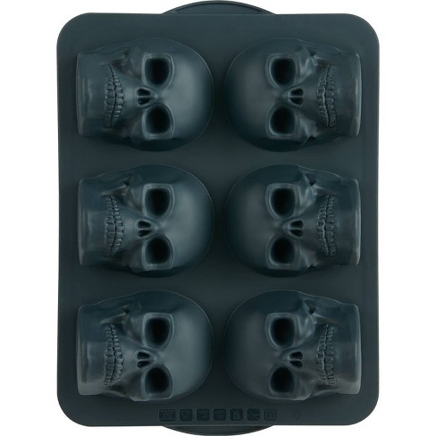Trudeau 13.89 Silicone Jumbo Skulls Muffin Pan Black Skull Mold Nonstick Dishwasher safe Halloween Baking Pan Target