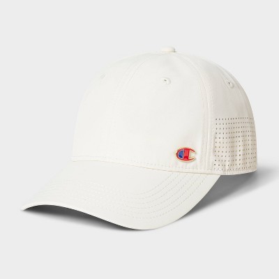 Champion Adult Polyester Metal Tack Cap Baseball Hat - Cream