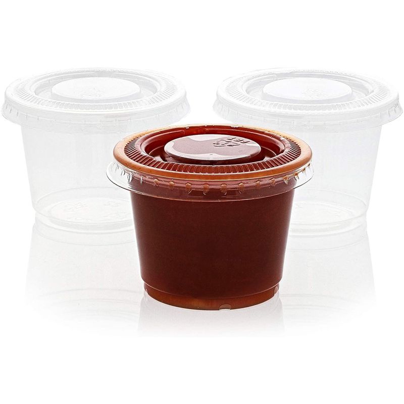 Juvale 500 Pack Disposable 1 Oz Portion Cups with Lids for Sample Tasting, Party Shots, Condiments, Sauces, 1 of 10