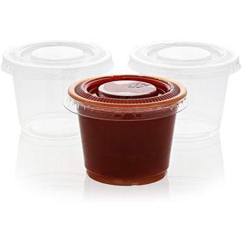 Juvale 500 Pack Disposable 1 Oz Portion Cups with Lids for Sample Tasting, Party Shots, Condiments, Sauces