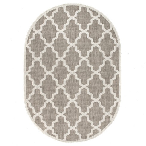 Nuloom Machine Made Gina Indoor And Outdoor Moroccan Trellis Area Rug, Oval  5' X 8' : Target