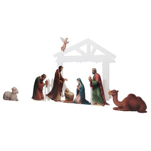 Sandinrayli Outdoor Lighted Nativity Set with 20 LED Lights, Holiday Yard Lawn Christmas Garden Decoration - 1 of 4