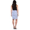 Rekucci Women’s Pull-On Stretch Denim Skirt – Mid-Rise Slim Fit, Soft Jean Fabric, Flattering Knee-Length Style - 2 of 4