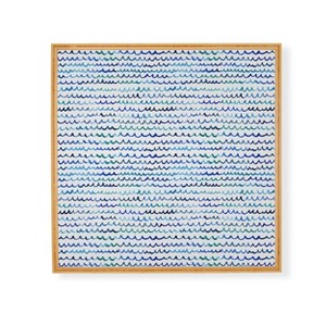 Deny Designs Michelle Mospens Watercolor Waves Framed Wall Art Bamboo - 1 of 3