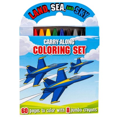Land, Sea, and Sky: Carry-Along Coloring Set - by  Grace Baranowski (Paperback)