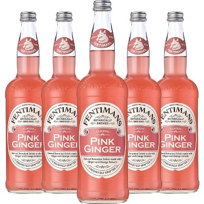 Fentimans Botanically Brewed Pink Ginger Sparkling Soda, 5 Pack, 9.3 fl oz Bottles – Premium Craft Soda/Mixer for Cocktails & Refreshing Drinks