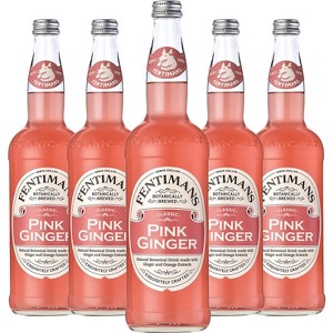 Fentimans Botanically Brewed Pink Ginger Sparkling Soda, 5 Pack, 9.3 fl oz Bottles – Premium Craft Soda/Mixer for Cocktails & Refreshing Drinks - 1 of 4
