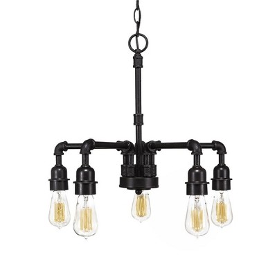 Toltec Lighting Vintage 5 - Light Chandelier in  Dark Granite