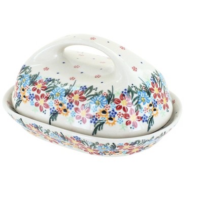 Blue Rose Polish Pottery Tara Butter Dish