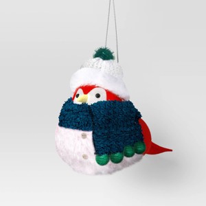 Christmas Featherly Friends Ornament Plaid Scarf - Wondershop™ - 1 of 3