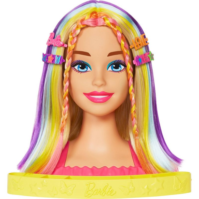 Barbie Totally Hair Neon Rainbow Deluxe Styling Head, 1 of 7