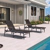PURPLE LEAF Outdoor Chaise Lounge Chair Set of 2 Patio Pool Lounger Chairs with Wooden Armrest Sunbathing Tanning Recliner for Outside Backyard - 4 of 4
