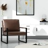 Hooseng Modern Style PU Leather Accent Armchair With Backrest And Seat Cushions, Comfy Upholstered Lounge Chair With Metal Frame And Ergonomic Design - 3 of 4