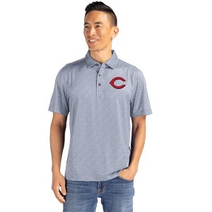 Cincinnati Reds Cutter & Buck Pike Eco Pebble Print Stretch Recycled Mens Polo - 1 of 1