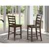 East West Furniture,Fairwinds Stool Wood Seat with lader back, Set of 2 - 2 of 3