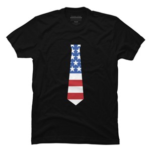 Men's Design By Humans Fourth Of July Simple American Flag Tie By FreshDressedTees T-Shirt - 1 of 2