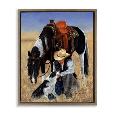 Stupell Industries Cowboy with Dog & Horse, 17" x 21"