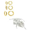 Adornia 14k Gold Plated 3-Huggie Hoop Earrings Set With 1-Crystal Hoop - 3 of 4