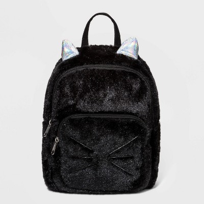 black cat mini backpack