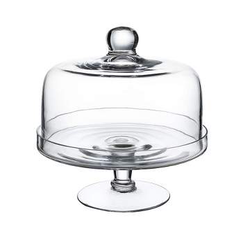Whole Housewares Glass Cake Stand with Dome - Clear