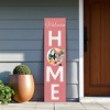 HomeRoots 36" Pink And White Solid Wood Tropical Floral Welcome Home Porch Sign - 2 of 4