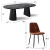 Extendable Dining Table Set for 4, Modern Black Pedestal Table with Upholstered Metal Leg Chairs for Kitchen or Dining Room-Tanpinhause - 3 of 4