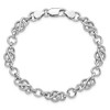 Black Bow Jewelry Sterling Silver 8mm Polished & Textured Link Chain Bracelet, 7.5 Inch - 4 of 4