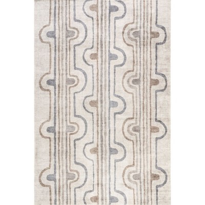 Nuloom Green Haven Collection Dallis Recycled Cotton Pet Friendly Machine Washable Area Rug, 5' x 8', Taupe