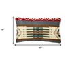 HomeRoots 20" Blue And Ivory Lumbar Southwestern Throw Pillow Cover - 3 of 4