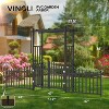 VINGLI Garden Arbor with Gate and Fence, PVC Wedding Arch, Garden Trellis for Climbing Plants Outdoor, Arch Backdrop Stand for Garden, Backyard, Lawn - 3 of 4