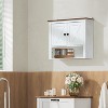 LuxenHome White Manufactured Wood Farmhouse 2-Door Bathroom Wall Cabinet - 4 of 4