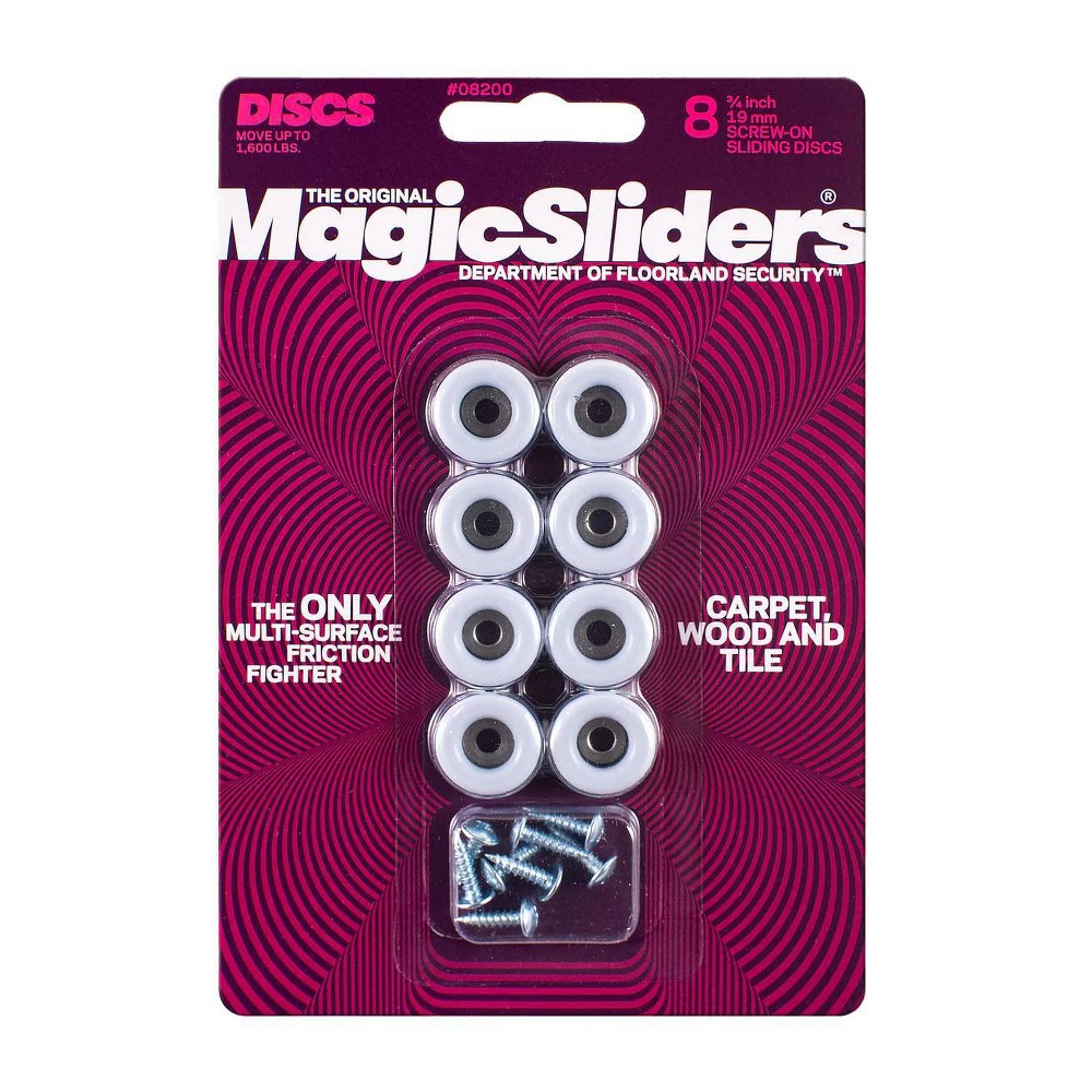Magic Sliders 8ct 3/4in Round Screw-On